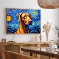 thumbnail image 5 of Azawakh Dog Canvas Van Gogh Starry Night Wall Art Gifts Canvas Wall Art Frame Music Artist Customized Canvas Framed Photo Art Work For The Bedroom(Gifts For Dog Lover ), 5 of 6