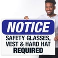 thumbnail image 2 of Safety Glasses Vest & Hard Hat Required Sign, OSHA Sign, 24x36 Corrugated Plastic, 2 of 7