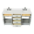 thumbnail image 6 of Ariel Hepburn 73 In. Double Oval Sink Vanity With White Quartz Countertop In Grey, 6 of 10