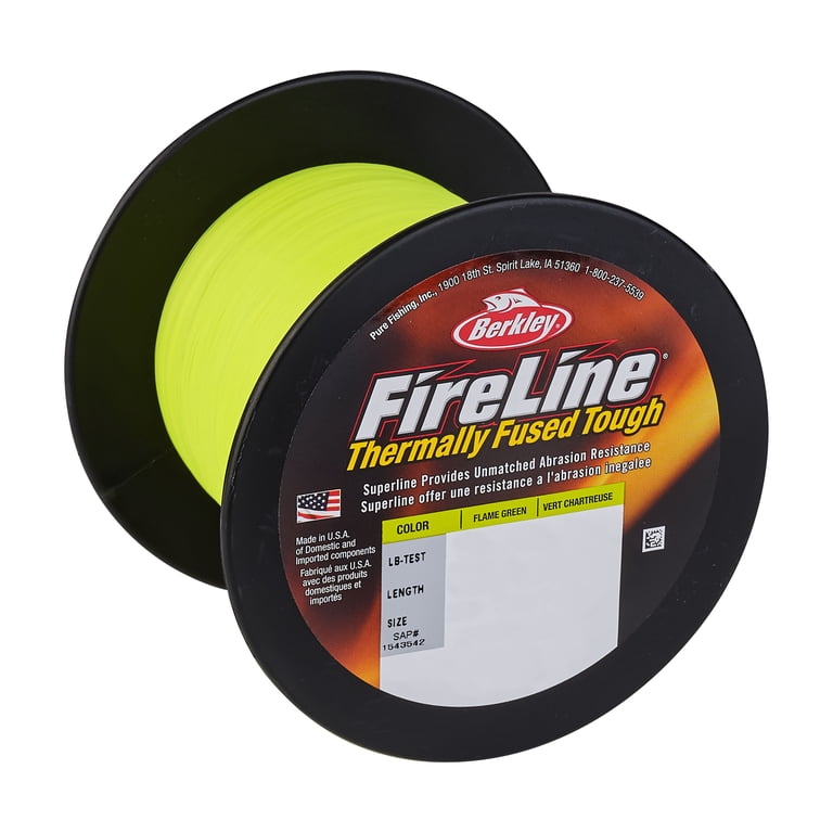 Berkley FireLine Flame Green Fishing Line - 0.011in Diameter, 0.27mm, High-Visibility Braided Line