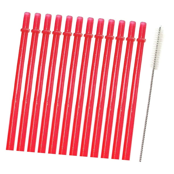 12 pajitas reutilizables largas y creativas para fiestas, pajitas decorativas para reuniones familiares, piscinas de verano, niños, adultos y bailes Rojo