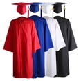 thumbnail image 3 of sunsanly 1 Set Graduation Gown Hat Tassel Zipper V Neck Loose Solid Color 2023 High School Bachelor Academic Dress Student Supplies, 3 of 7