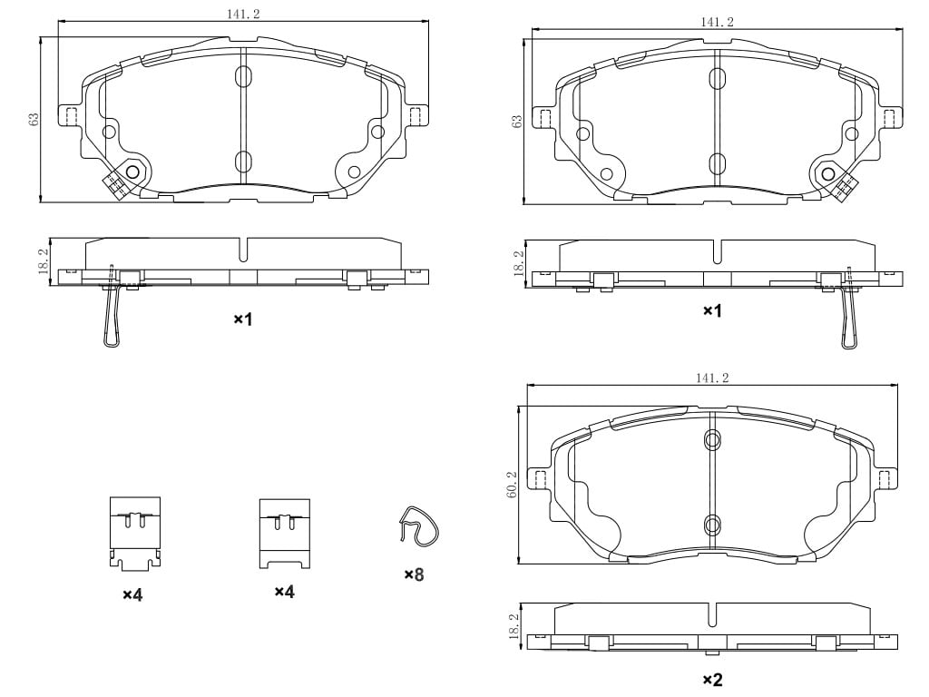 UltraHC 700 Brake Pad Set, Front HC7.2065.0.C, Toyota C-HR 2022-2018