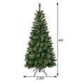 thumbnail image 2 of Costway 6 ft Premium Hinged Artificial Christmas Tree Mixed Pine Needles w/ Pine Cones, 2 of 10