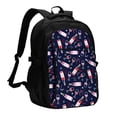 thumbnail image 1 of Balery Love Wine Mochila con carga USB para hombre y mujer - Mochila impermeable y antirrobo para laptop con puerto USB para viajes, trabajo, 1 of 7
