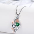 thumbnail image 5 of Taioiat Double Birthstone Necklaces for Women 18K Gold Plated Birthstone Rose Flower Jewelry Anniversary Valentines Day Mother's Day Birthday Gifts for Her Wife Girlfriend Mom, 5 of 7