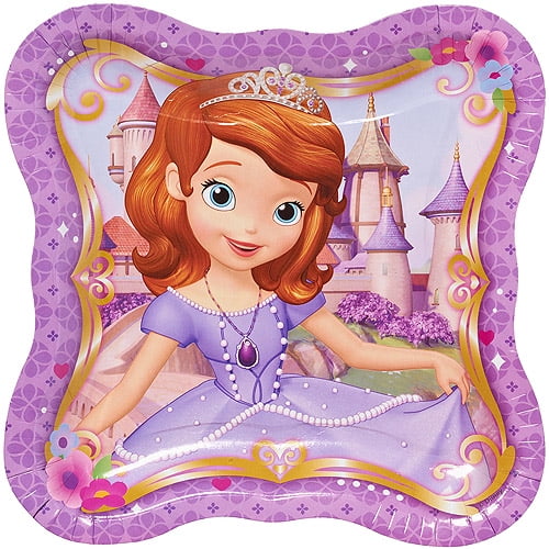 Sofia the First 9" Die Cut Plates, 8 Count, Party Supplies