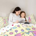 thumbnail image 4 of Manfei Cute Rainbow Cloud Pattern Twin Comforter Sets,Pretty Unicorn Bedding Set,Yellow,Polkadot Reversible,2 Pieces,1 Comforter and 1 Pillowcase, 4 of 7