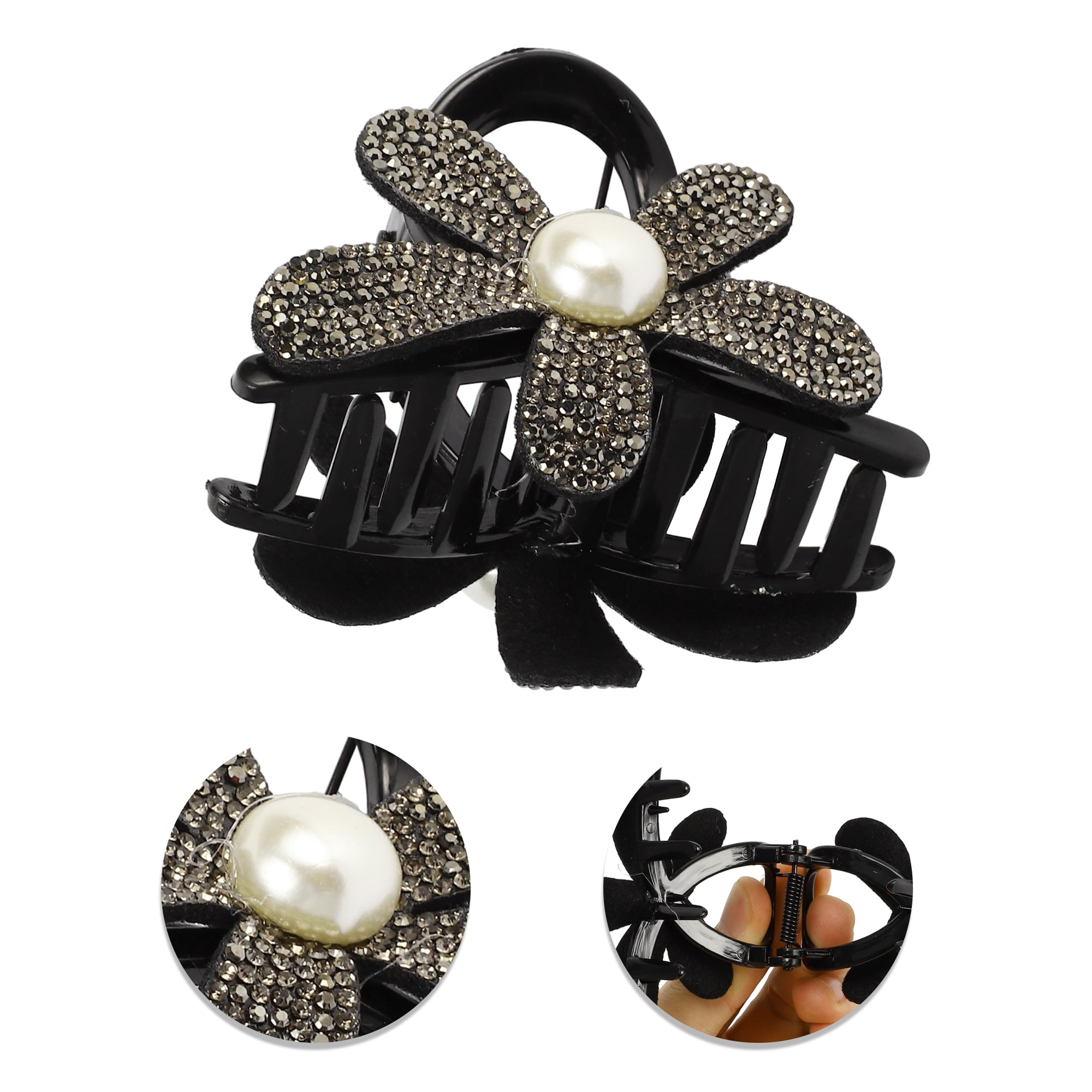 Unique Bargains Women's Fashion Elegant Rhinestones Hair Clips Multicolor 3 Pcs