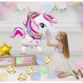 thumbnail image 3 of dcorations Anniversaire Licorne Decoraciones para fiestas Muebles, 2 Norme Licorne Globos Joyeux Anniversaire Bannire Nappe Toile Arc-en-ciel Ballon, 3 of 5