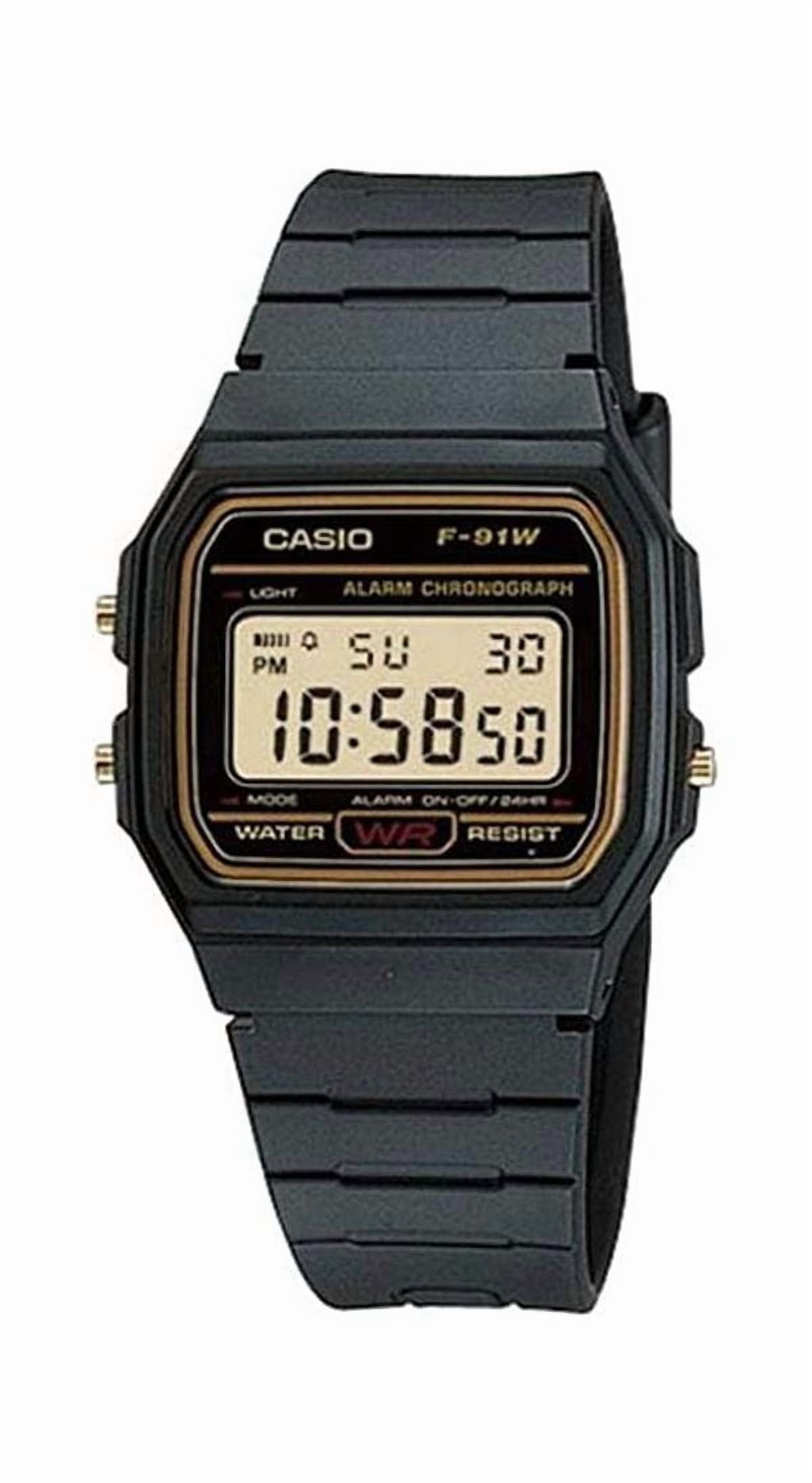 Casio F-91WG-9 Men's Digital Dial Black Strap Chronograph Watch