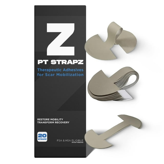 PT StrapZ Non-Elastic, Therapeutic Adhesive, Scar Tissue Mobilization, Scar Tissue Stretching, Therapeutic Tool to aid Recovery from Surgery or Trauma Health & Personal Care (20 strips