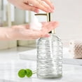 thumbnail image 4 of 450ML Textured Glass Lotion Dispenser, Large 450ML Glass Lotion Dispenser, Press Cosmetic Jar, Elegant Container for Bathroom Hand Soap Kitchen Liquid Refill, 4 of 6