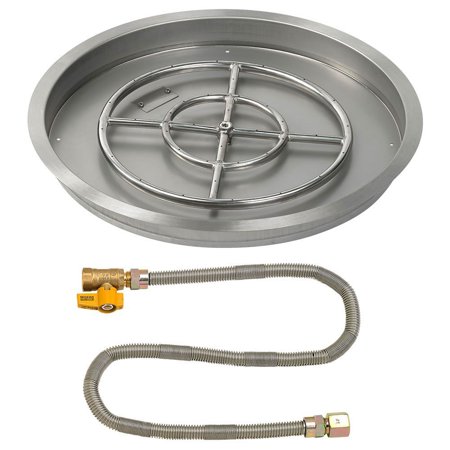 AFG Match Light Fire Pit, Round Bowl Pan, NG, 25"