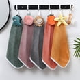 thumbnail image 3 of YAOMOBB Hanging Hand Towel Quick Dry Hand Towel Coral Fleece Microfiber Absorbent with Lanyard for Daily Use, 3 of 5