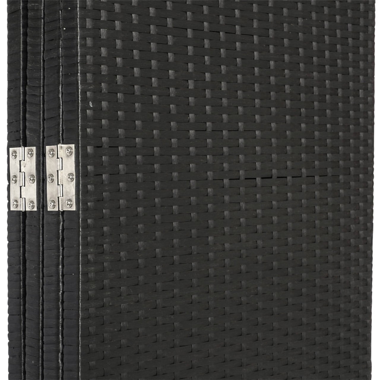 3 Panels Patio Outdoor Privacy Screen Room Divider Resin Wicker Weather Resistant Black Color