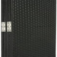 thumbnail image 4 of 3 Panels Patio Outdoor Privacy Screen Room Divider Resin Wicker Weather Resistant Black Color, 4 of 6