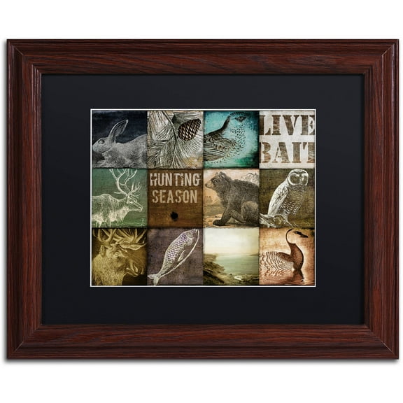 Trademark Fine Art "Hunting Season I" Canvas Art by Color Bakery Black Matte, Wood Frame