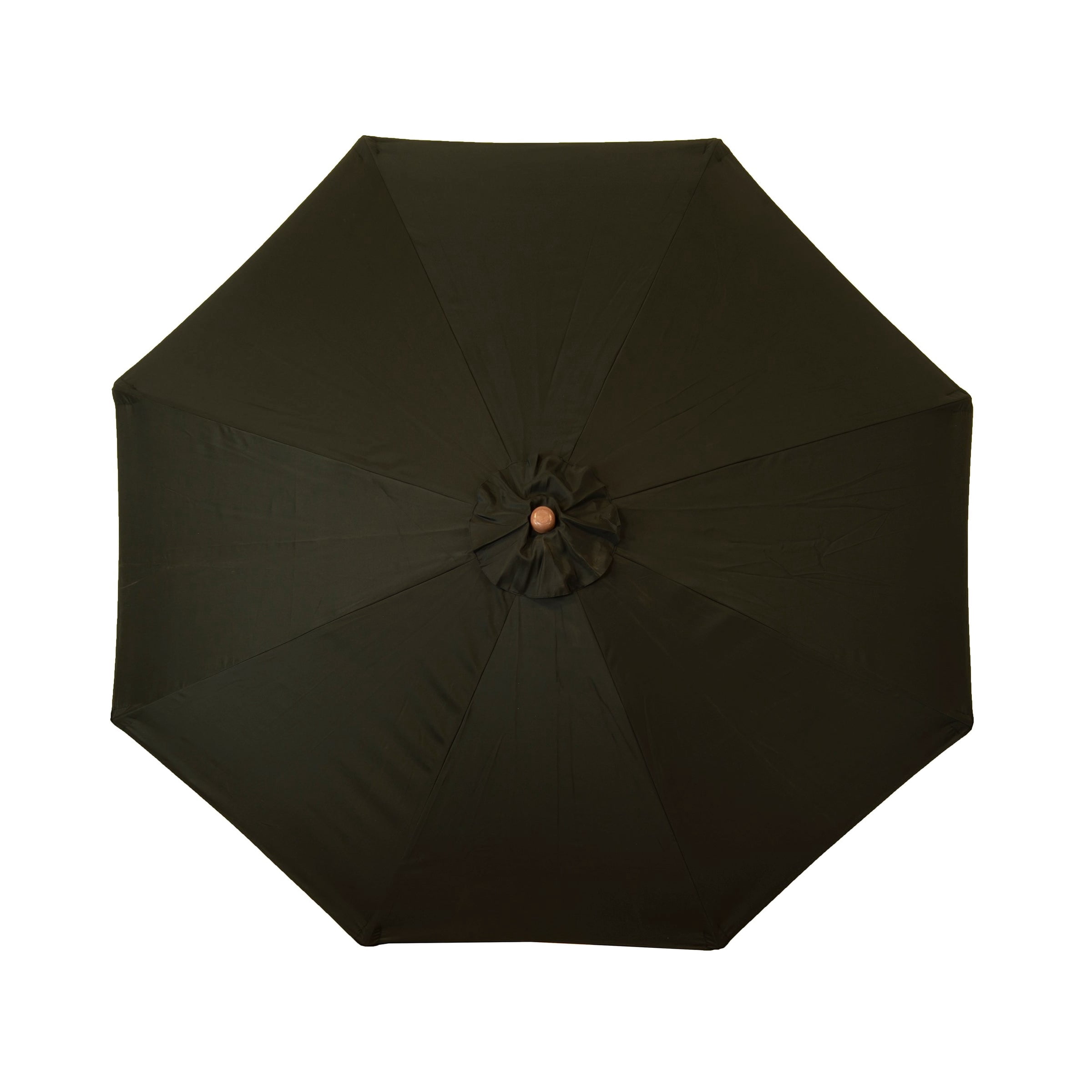 DestinationGear 9 ft Classic Wood Solid Cover Patio Umbrella in Black Polyester