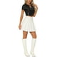thumbnail image 2 of INSPIRE CHIC Crop Tops Metálicos para Mujeres con Manga Corta y Abertura para Fiesta de Halloween Top Holográfico Brillante XS Negro, 2 of 5
