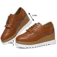 thumbnail image 2 of DADAWEN Women's Platform Oxford Shoes Fashion Tassels Square-Toe Lace-up Shoes Wedge Heel Brown 6.5 US, 2 of 7