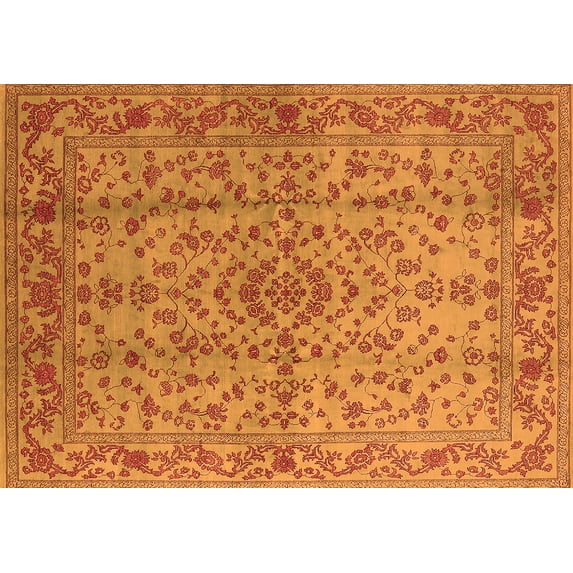 Ahgly Company Indoor Rectangle Oriental Orange Industrial Area Rugs, 8' x 10'