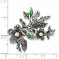 thumbnail image 3 of Sterling Silver Antiqued Fwc Pearl/Marcasite/Enamel Flower Pin (33.95 X 24.6) Made In Thailand -Jewelry By Sweet Pea, 3 of 7
