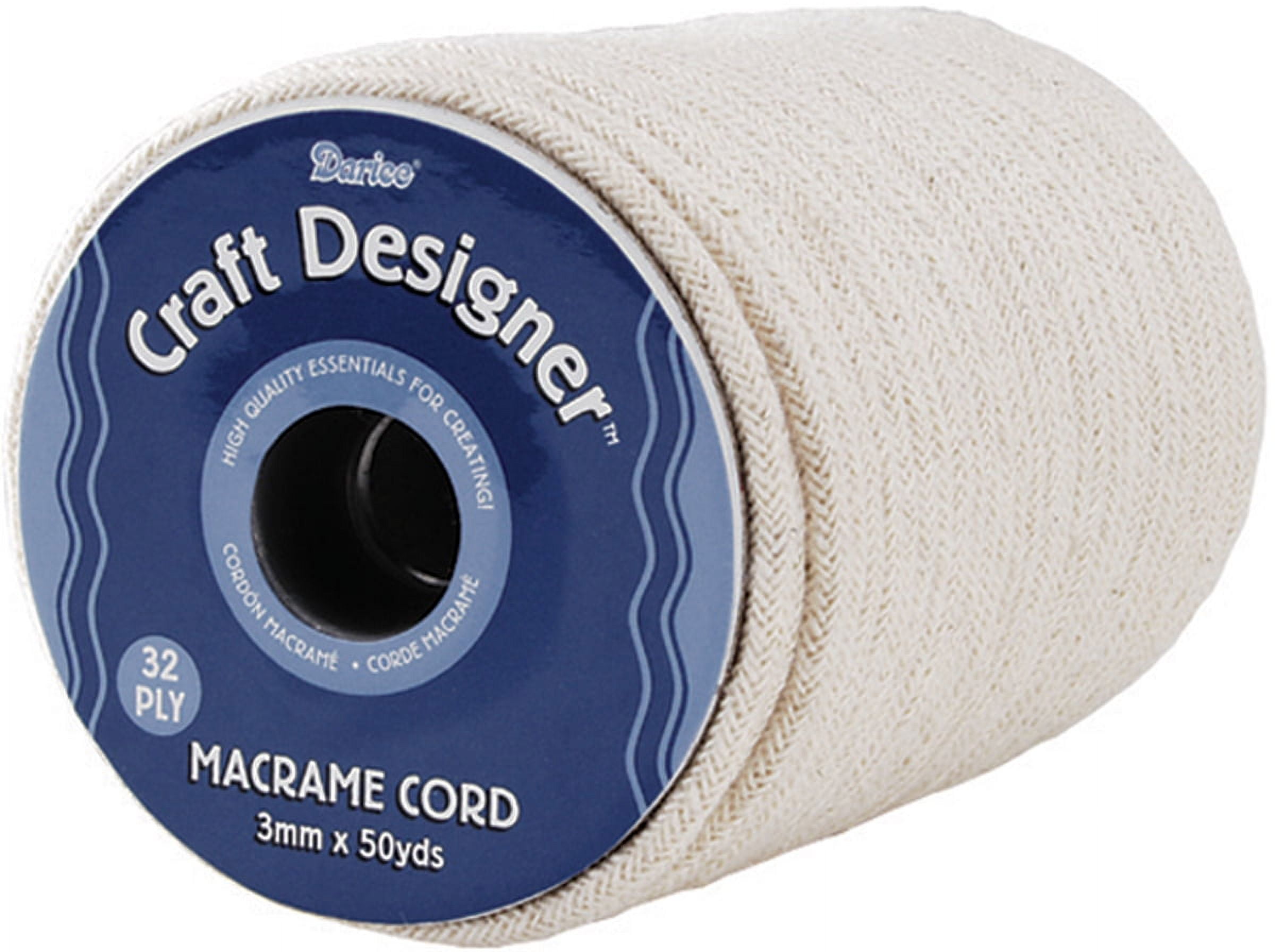 Macrame Cord 3mm 32 Ply 50 Yards/Spool-Natural Cotton 