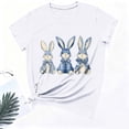 thumbnail image 6 of Happy Easter Bunny Shirt for Women - Cute Rabbit Print Short Sleeve Tunic Tops Spring Holiday Casual Tee Cute Bunny Blouse, 6 of 6