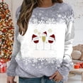 thumbnail image 2 of MSJUHEG Chandails à Capuchon pour Femmes T-Shirts Graphiques de Noël Coupe de Vin Flocon de Neige Imprimé Automne/hiver Ample Décontracté Manches Longues Col Rond Chandail à Capuchon Gris 7TG, 2 of 3