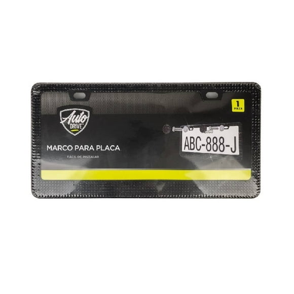 Portaplaca Auto Drive Color Negro Con Recubrimiento Tipo Diamante