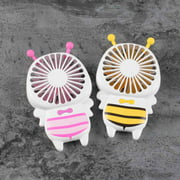 Bee Shape Mini Portable Handheld Fan Outdoor Office Cooling Charger Night USB Charger Electric Fan Cartoon Night Light