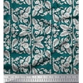 thumbnail image 1 of Soimoi Poly Georgette Fabric Leaves & Floral Block Print Fabric by Yard 42 Inch Wide, 1 of 3