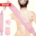 thumbnail image 2 of 3pcs/Set Shower Cleaning Scrubbing Towel with Strong Mud Rubbing Gloves, Double-Sided Exfoliating Back Towel & Pull Back Strip, Deep Body Cleaning Bathing Kit, 2 of 12