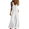 thumbnail image 2 of purcolt Summer Sleeveless Jumpsuits for Women Casual Loose Wide Leg Romper with Pockets, 2 of 9