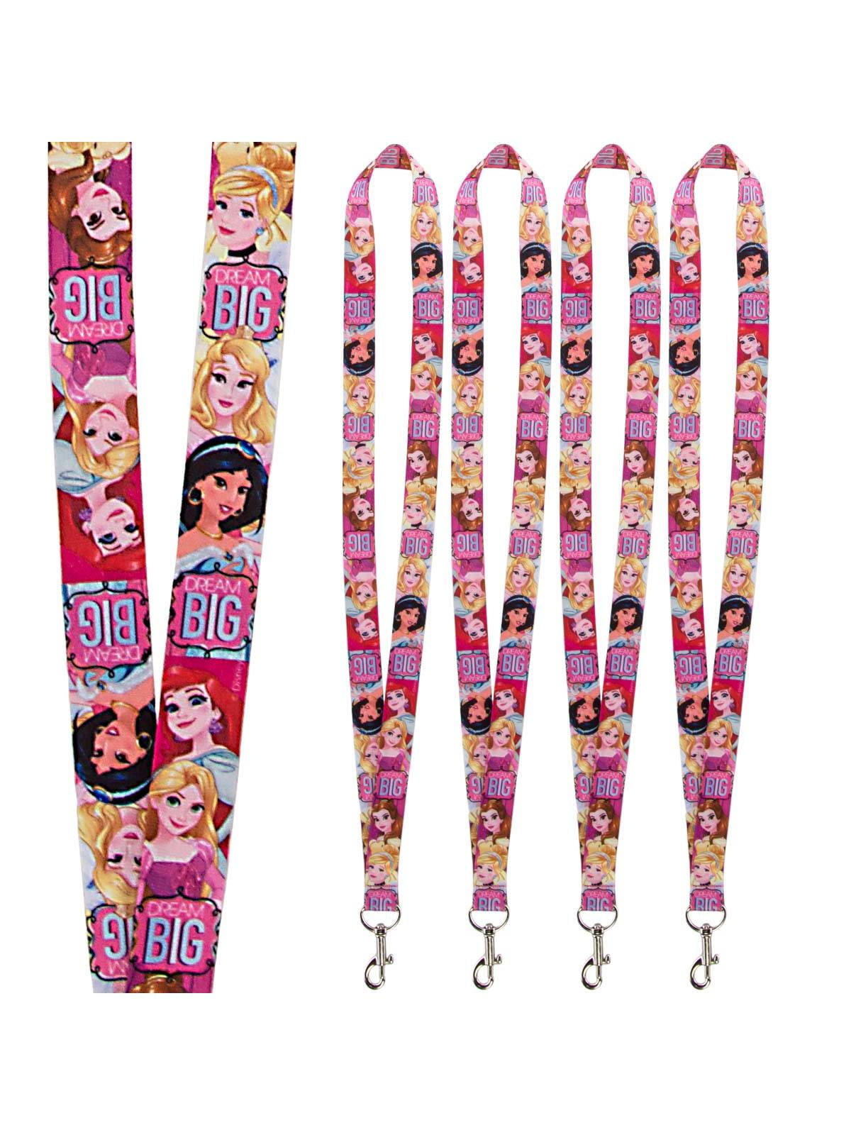 Disney (4 Pack) Character Lanyard Keychains With Lobster Clasps For