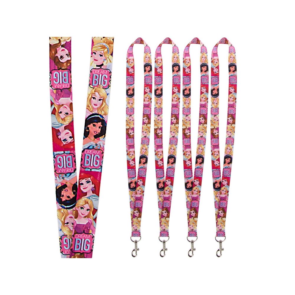 Disney (4 Pack) Character Lanyard Keychains With Lobster Clasps For