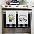 thumbnail image 3 of JOOCAR Kitchen Towels, Black and White Buffalo Plaid Truck Tulip Bees Bless Our Home 16x27.5 Inches Kitchen Towels for Kitchen Decor Housewarming Gift Towels Set of 2, 3 of 4