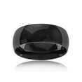 thumbnail image 3 of Crucible Jewelry Men's Polished Domed Black Plated Steel Band Ring (8mm), 3 of 4