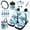 Blue Sea Turtle, variant on Yuyamidu Brown Duck Camo Car Seat Covers Full Set with Auto Steering Wheel Cover Seat Belt Pads Coasters Trash Bin Hanging Storage Bag Cup Holders Rearview Mirror Cover Key Ring 15 PCS