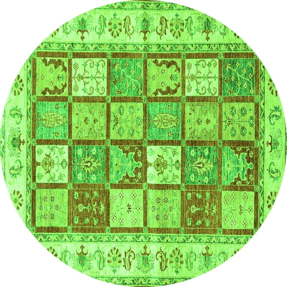 Ahgly Company Indoor Round Persian Green Traditional Area Rugs, 8' Round