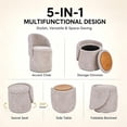 thumbnail image 3 of Casa Pura Furniture Swivel Accent Chair with Storage, Round Upholstered Barrel Chair with Foldable Backrest, Light Gray Leopard, 3 of 7