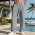 thumbnail image 2 of Hxshgdsn Mens Wide Pants Open Bottom With Pockets Elastic Waist Full Length Pants Beach Casual Holiday Gray L, 2 of 7