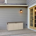 thumbnail image 2 of 75 Gallon Outdoor Deck Box, Waterproof Resin Storage with Lockable Lid and Handles, UV-Resistant Storage Bin for Poolside, Garden, Baclony, Beige, 2 of 8