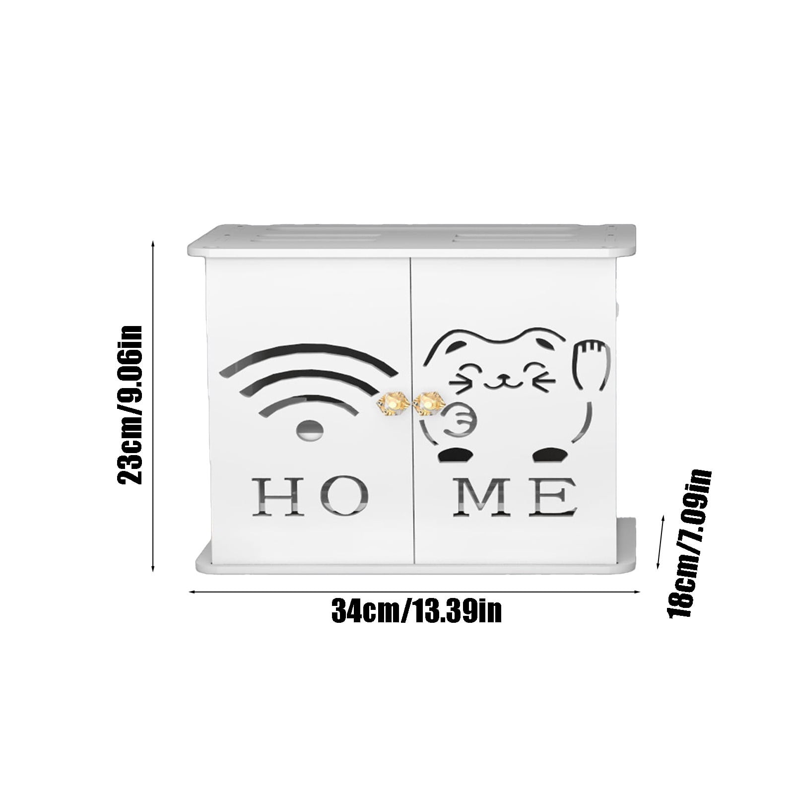 Corner WiFi Router Storage Box Wall Mount Rack, White Plastic 3-Tier Cable Management for Modem, TV Set Top Box, Power Strip, Corner Organizer 34x23x18cm