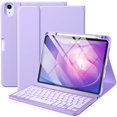 thumbnail image 1 of Funda de teclado Harvopu compatible con iPad Air de 11 pulgadas, M2/ Air de 10,9 pulgadas, 5ª y 4ª generación, con retroiluminación de teclado desmontable, color morado, 1 of 7