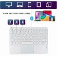 thumbnail image 2 of Portable Wireless Bluetooth Keyboard with Touchpad, Ultra-Thin Rechargeable Bluetooth Keyboard Mini with trackpad Round Key for iPad pro/iPad/iOS/Android (Purple), 2 of 6