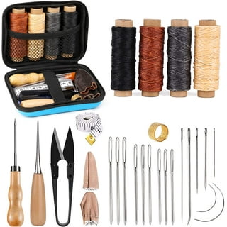  Tikjiua Leather Sewing Kit with 52Pcs Heavy Duty Upholstery  Hand Sewing Needles, Upholstery Repair Kit for Carseat Backpack Carpet  Boots Shoes Canvas Sofa