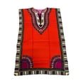 thumbnail image 4 of Vestido de verano para mujer, estampado tribal, mangas murciélago, túnica suelta, traje de baño hasta la rodilla Naranja, 4 of 9