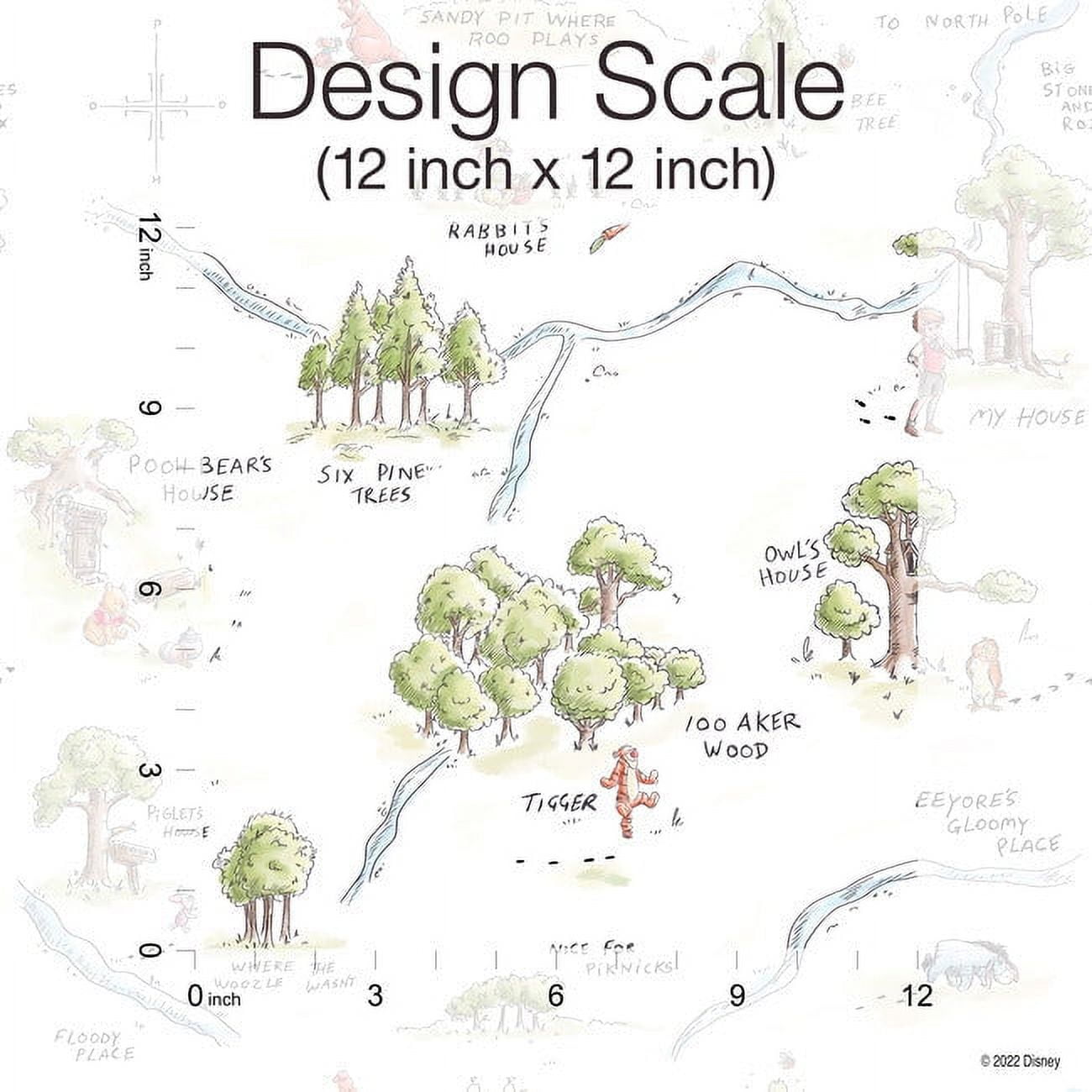 RoomMates Multi, Winnie The Pooh 100 Acre Wood Map Wallpaper